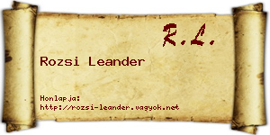 Rozsi Leander névjegykártya